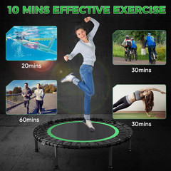 40″/48″ Rebounder Trampoline for Adults with Bungee Cords, Exercise Rebounder fo