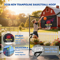 Trampoline Basketball Hoop, Adjustable Basketball Hoop for Trampoline with 3 Min