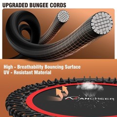 Ancheer Rebounder Trampoline 40/48 Bungee Rebounder 4-Level Adjustable Handle
