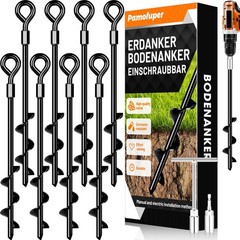 Ground Anchor Ground Anchor, Ground Anchor Trampoline Screw In, Set of 8 Heavy Duty T…
