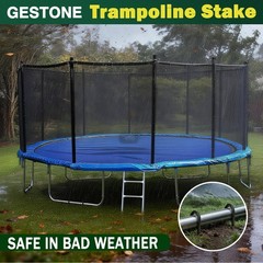 12″ Trampoline Ground Wind Stakes Anchors High Wind Heavy Duty,16 Pack U-Shap…