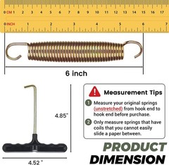 6″ Trampoline Springs 24 Pack Galvanized Steel Heavy Duty T-Hook Tool