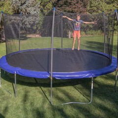 Skywalkers 16’ Round Trampoline With Enclosure – Blue