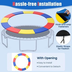 15FT Trampoline Spring Cover Universal Trampoline Replacement Pad w/Split Design