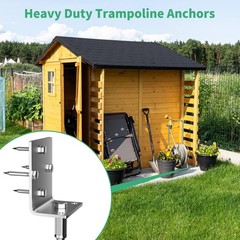 Multi-Purpose Ground Anchors Screw in, 16in 4Pack Fully Welded Heavy Duty Tra…