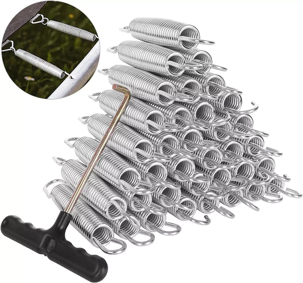 7″ Heavy Duty Steel Trampoline Springs Lot Of 79 (Not 80) With Tool