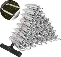 7″ Heavy Duty Steel Trampoline Springs Lot Of 79 (Not 80) With Tool