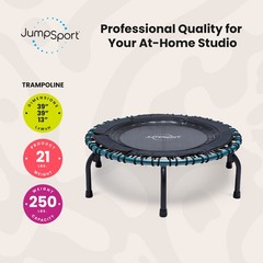 JumpSport 250 Lightweight Round Fitness Trampoline with EnduroLast Elastic Cords