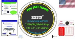 14ft Trampoline Jumping Mat – 80 V-Rings, Durable Polypropylene, Safety Pad