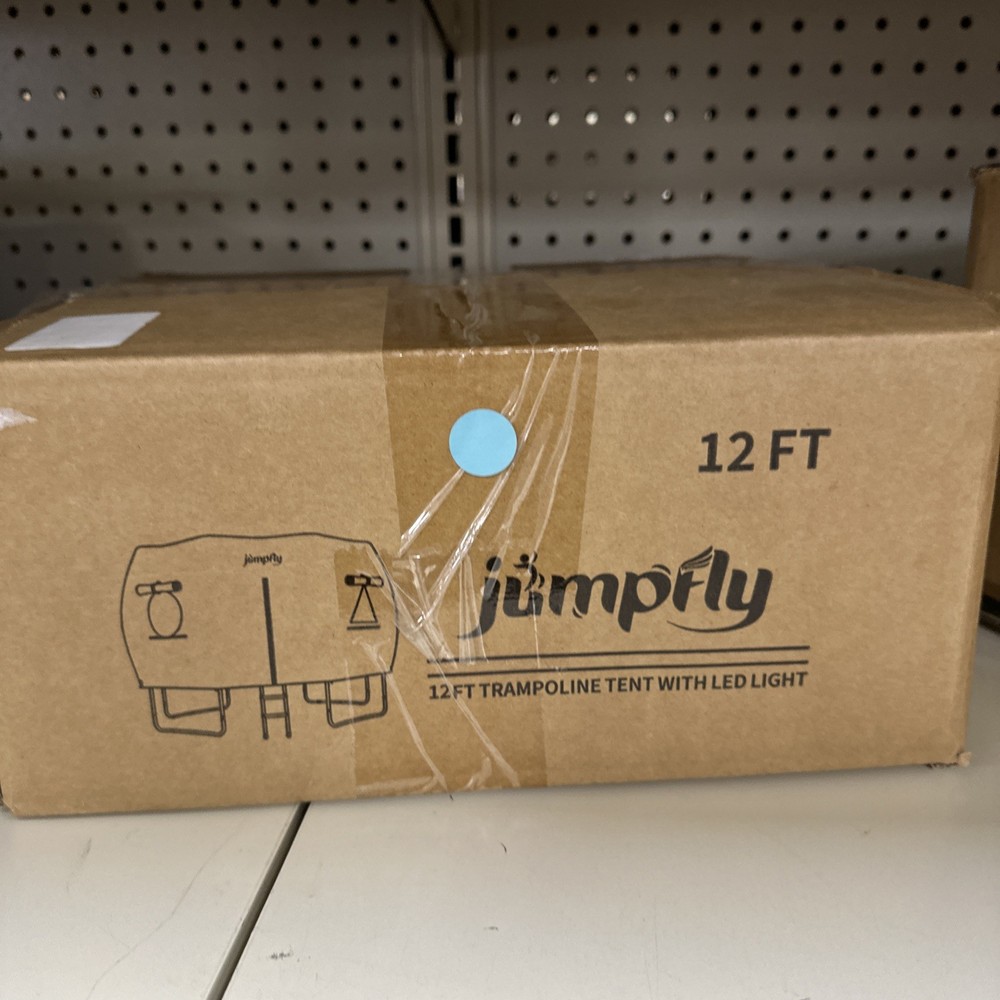 Jumpfly Trampoline round Tent(Tent ONLY) Fits 12FT Frame 8 Curved Poles with LED