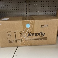 Jumpfly Trampoline round Tent(Tent ONLY) Fits 12FT Frame 8 Curved Poles with LED