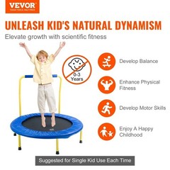 3′ Foldable Trampoline Fitness Rebounder Kids Indoor Outdoor Exercise Safety US