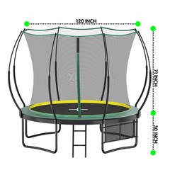 10FT Springfree No Gap Trampoline with Safety Net – Green