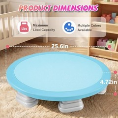 Sensory Trampoline Indoor, Mini Trampoline for Kids, Bounce Board, Round Blue