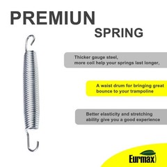 Eurmax USA 20 Pack Trampoline Springs Premium Galvanized Stainless Steel 7 inch