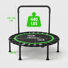 Mini Trampoline Foldable with U Shape and Adjustable Foam Handle for Adults and