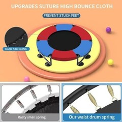 Trampoline for Kids, Upgrade Full Anti-Rust 440lbs Indoor 60 A1-Blue Red Red