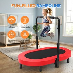 56″ 220lbs Foldable Mini Fitness Trampoline Indoor Exercise Rebounder for Kids