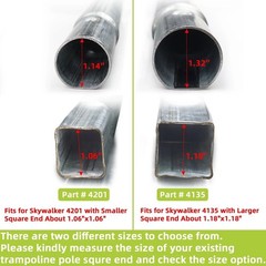 Trampoline Poles Lower Enclosure Straight Tube Parts#4201 2PK Skywalker
