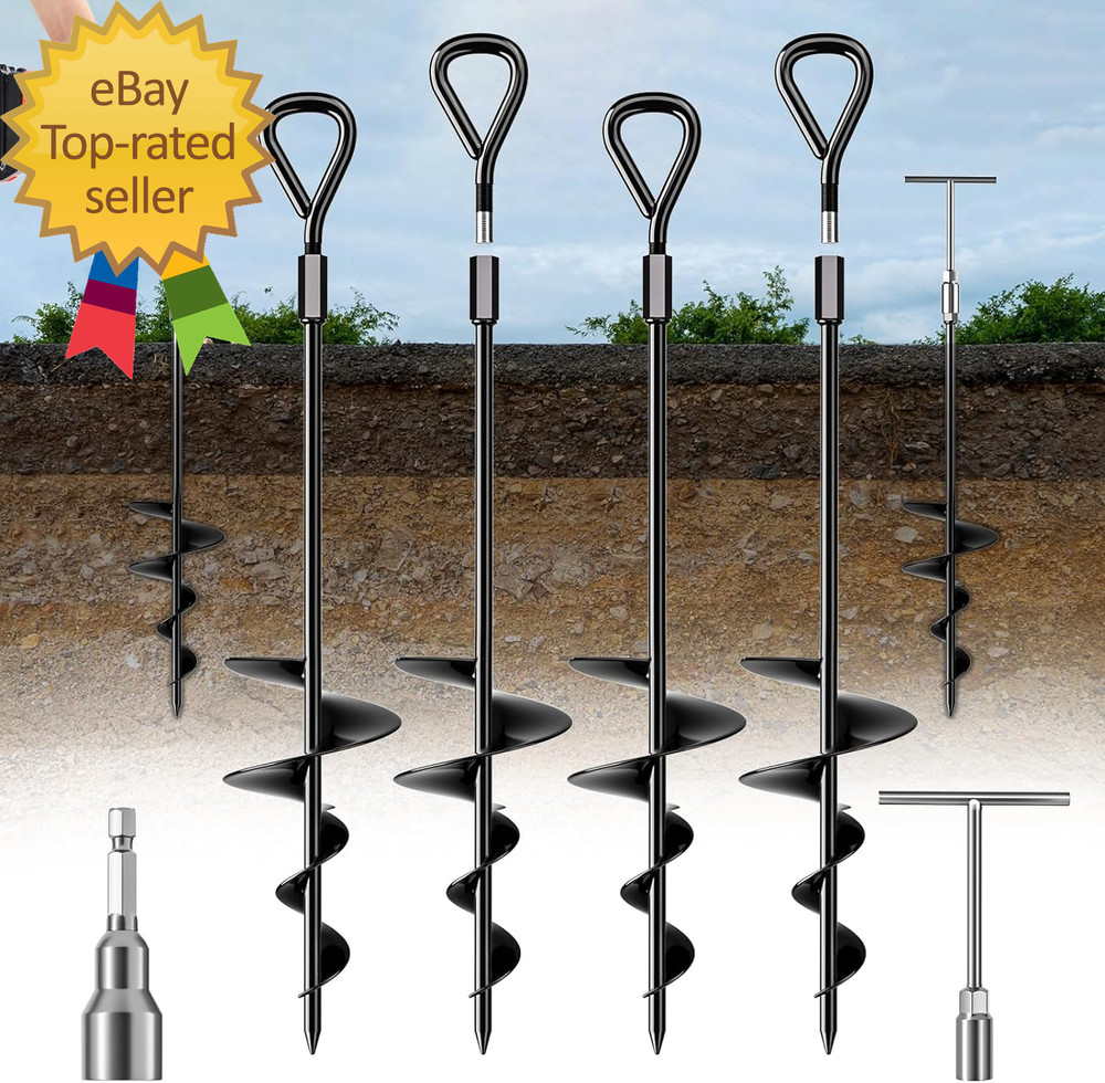 18”/30 Long Ground Anchor Heavy Duty Earth Anchors Ground Anchors Screw in Kit