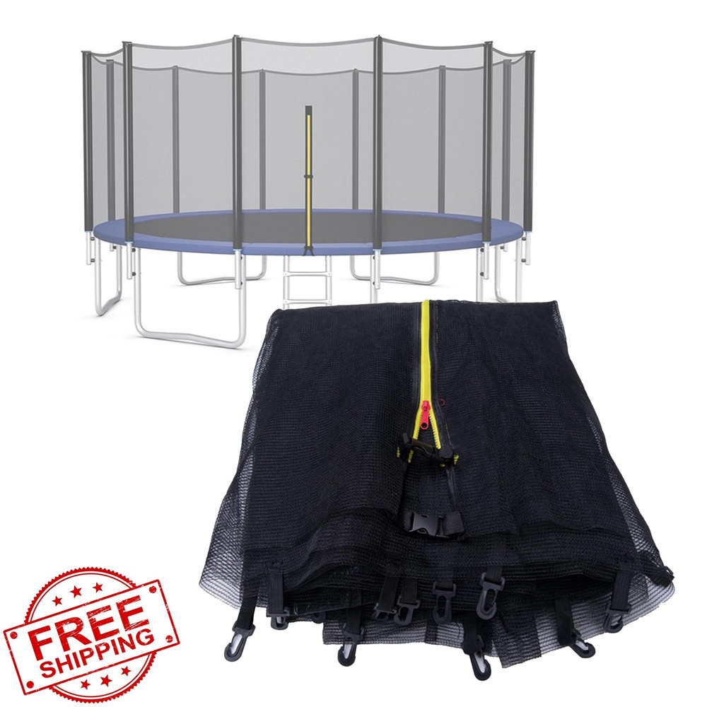 Wiodeiv 12FT 8Poles Black trampoline net