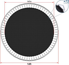 Durable UV-Resistant Trampoline Replacement Mat for 12ft, 14ft, 15ft Frames
