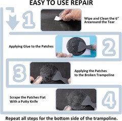 4” Round Trampoline Mat Repair Patches – 2-Piece Kit for Safe Seamless Repairs