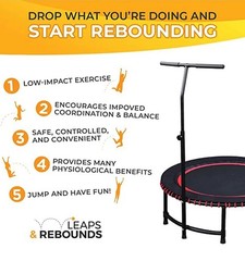 LEAPS & REBOUNDS 40″ Stabilizer Handlebar for Fitness Trampolines, Bar Only