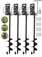 4 Pack 28″ Ground Anchors Screw in Mobile Home Anchors Kits 5″ Wide Tapered