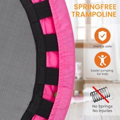 36inch Elastic Band Big Handle Toddler Trampoline for Kids Ages Pink and Green