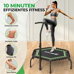 Fitness Trampoline Indoor Ø 122 cm, Trampoline Adult up to 250 kg, Ground Tram…