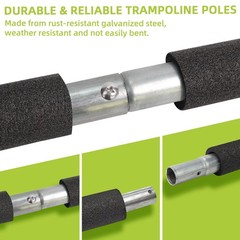 Trampoline Replacement Poles – Galvanized Enclosure for 8ft, 10ft, 12ft, 14ft