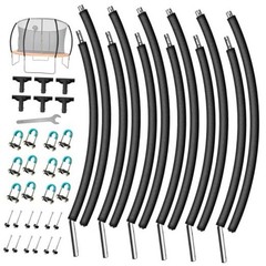 6PCS Trampoline Replacement Curved Pole, Universal Trampoline Enclosure Pole