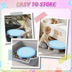 Sensory Trampoline Indoor, Mini Trampoline for Kids, Bounce Board, Round Blue