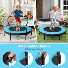 Rebounder Trampoline Adult 40″ Mini Fitness Trampoline W/ Detachable Handle