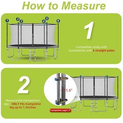 Trampoline Pole Replacement Kit for Universal Trampolines Max 1.5″ Dia