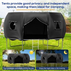 14FT Trampoline Tent (Tent Only), Fit for 8 Curved Poles Round Trampolines, O…