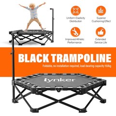 40″ 330lbs Foldable Mini Fitness Trampoline Indoor Exercise Rebounder for Adults