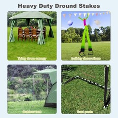 12 Pcs 12 Inch Trampoline Stakes: Trampoline Anchors High Wind Heavy Duty U S…