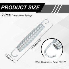 Trampolines Springs, 2Pcs & Carbon Steel & 6.5 Inch Rebounder Extension Spring