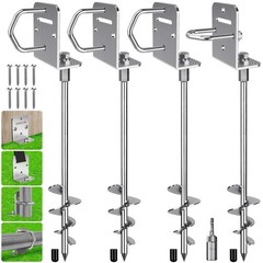 4 Pack 30″ Ground Anchors Screw in Mobile Home Anchors Kits 2.8″ Wide Tapered