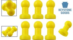 6 Pack Yellow Plastic Trampoline Pole Caps for Safety & Protection
