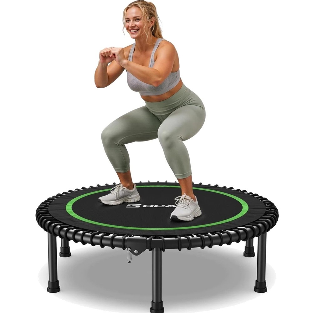 Quiet & Stable 40”/48” Foldable Rebounder Trampoline for Indoor Exercise