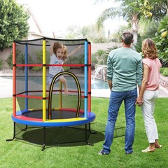55″ Trampoline Kids Toddler Trampoline w/ All-round Safety Enclosure Yellow