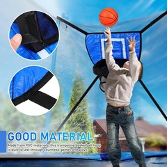 Trampoline Basketball Hoop Attachment – Basketball Hoop Goal with 3 Balls 1 P…