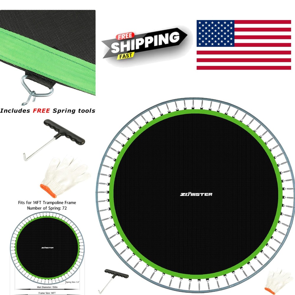 Replacement Trampoline Mat for 14 Feet Round Frame Easy Installation