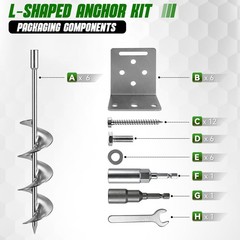 18″ 6pcs Ground Anchors with L Bracket, Full Welded Shed Anchor, Trampoline A…