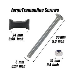 16 Pack 6mm x 83mm Steel Trampoline Screws Replacement Parts Heavy Duty Outdoor