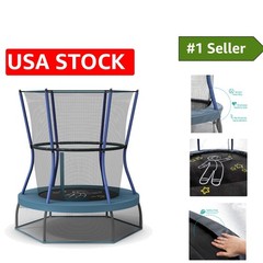 360-Degree Handlebar Mini Trampoline with Enclosure – Perfect for Young Jumpers!