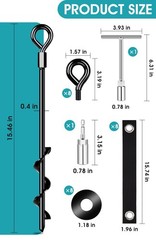 Ground Anchors Screw in 8Pcs, Trampoline Stakes Anchors with Straps Resistant Hi